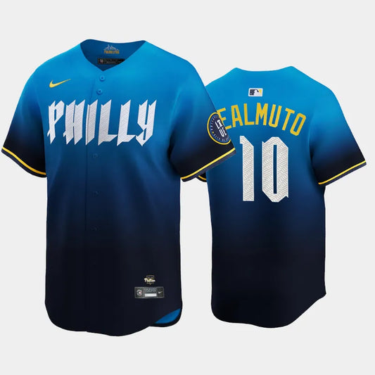 Men Philadelphia Phillies 2024 City Connect Jersey Blue #10 J.T. Realmuto Limited Player